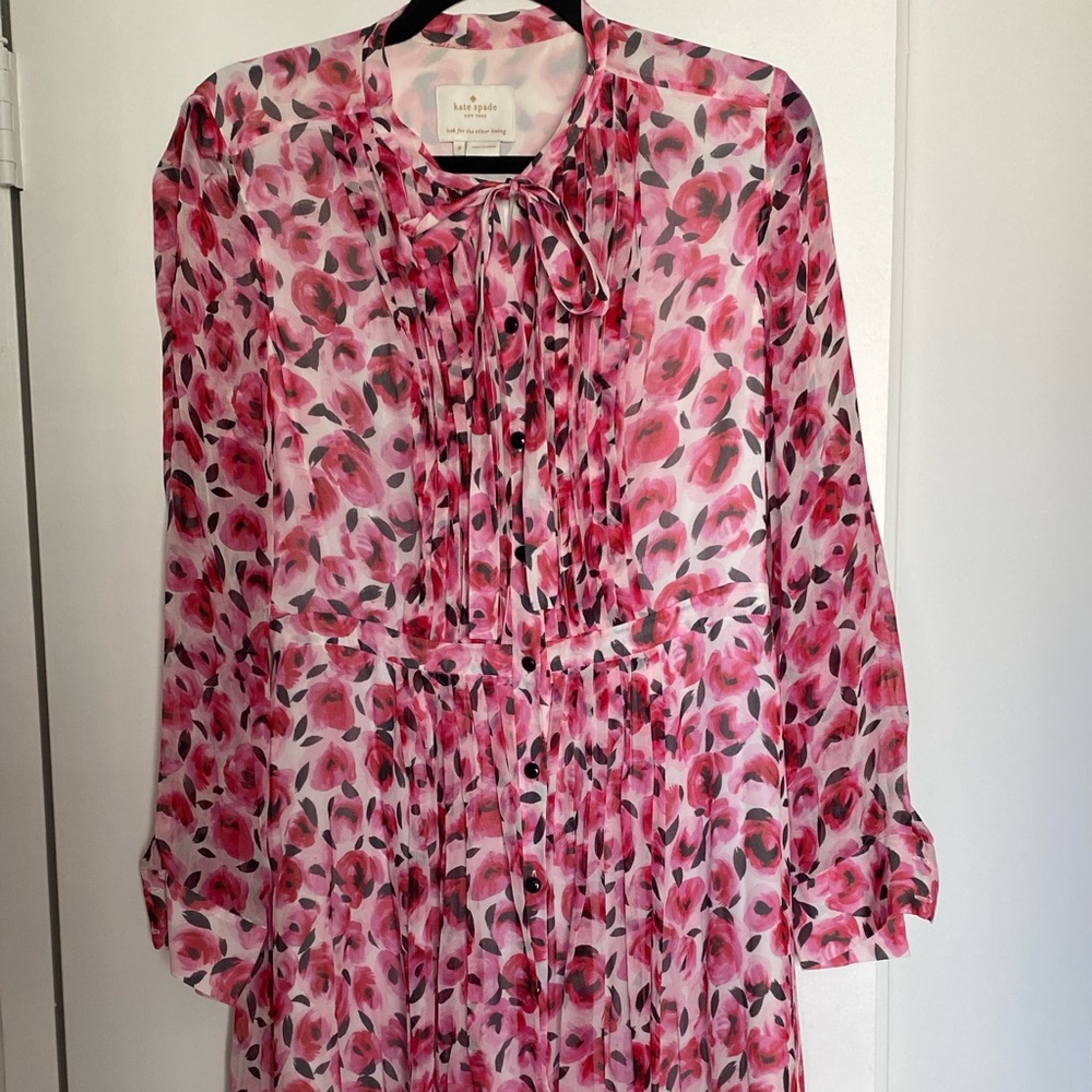 Kate Spade floral button-up long-sleeve dress
